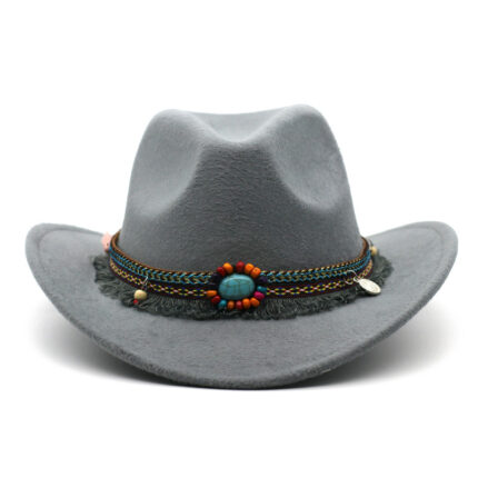 Chapeaux de cowboy en feutre ondulé pour femmes